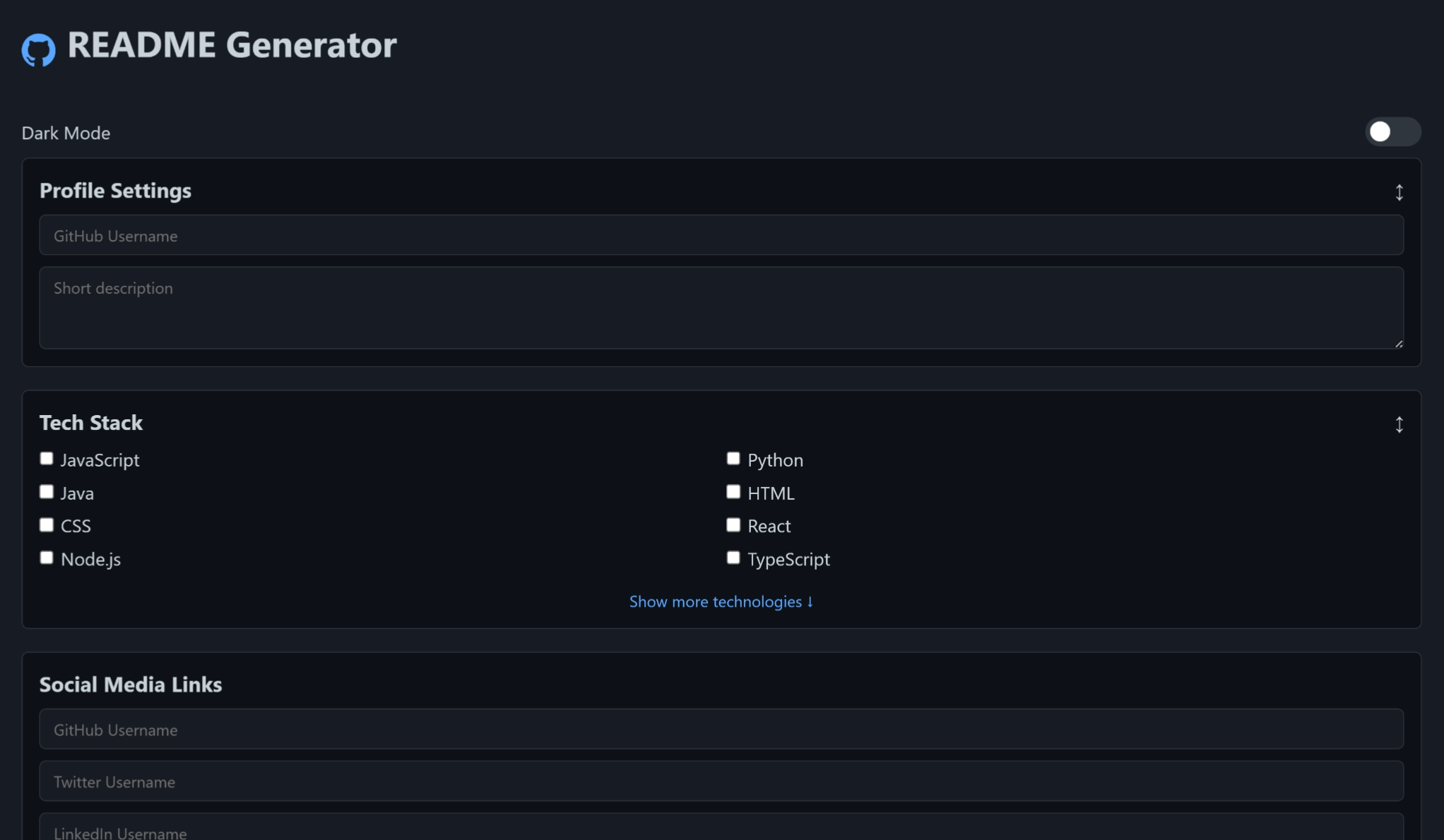 README PROFILE GENERATOR